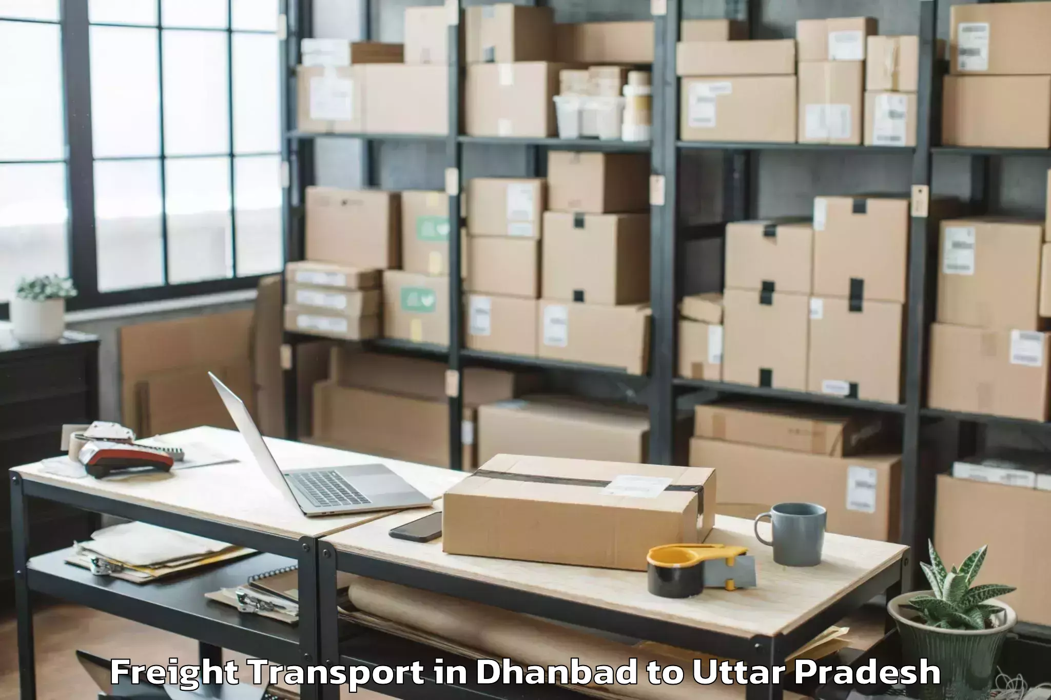 Trusted Dhanbad to Gopiganj Freight Transport